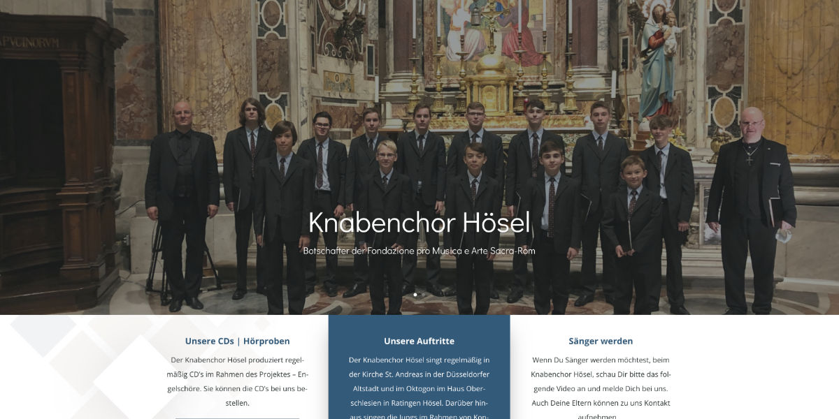 Neue Homepage für den Knabenchor Hösel